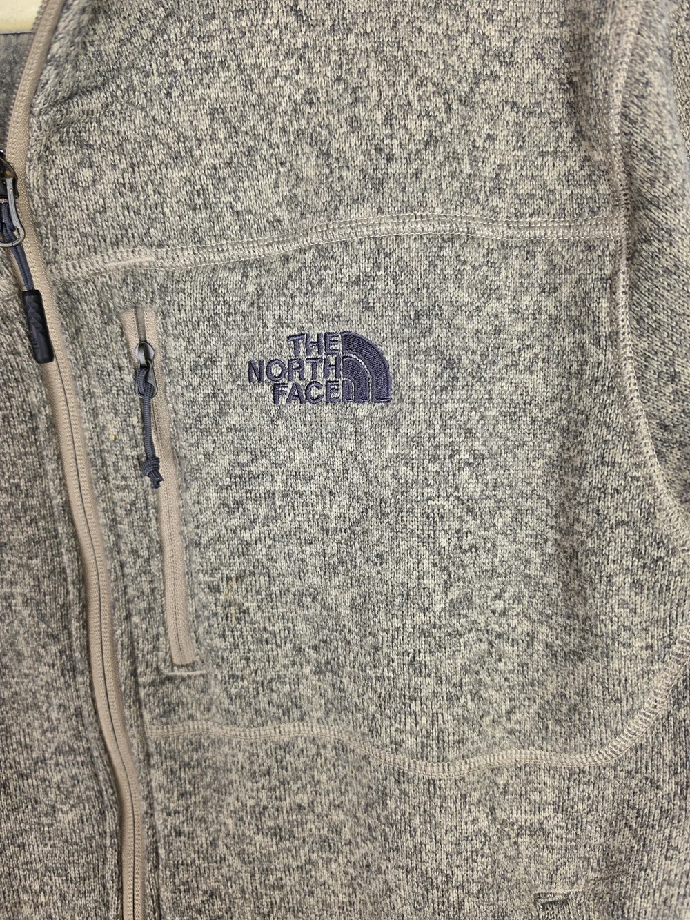The North Face Tan Heathered Full-Zip Hoodie Jacket